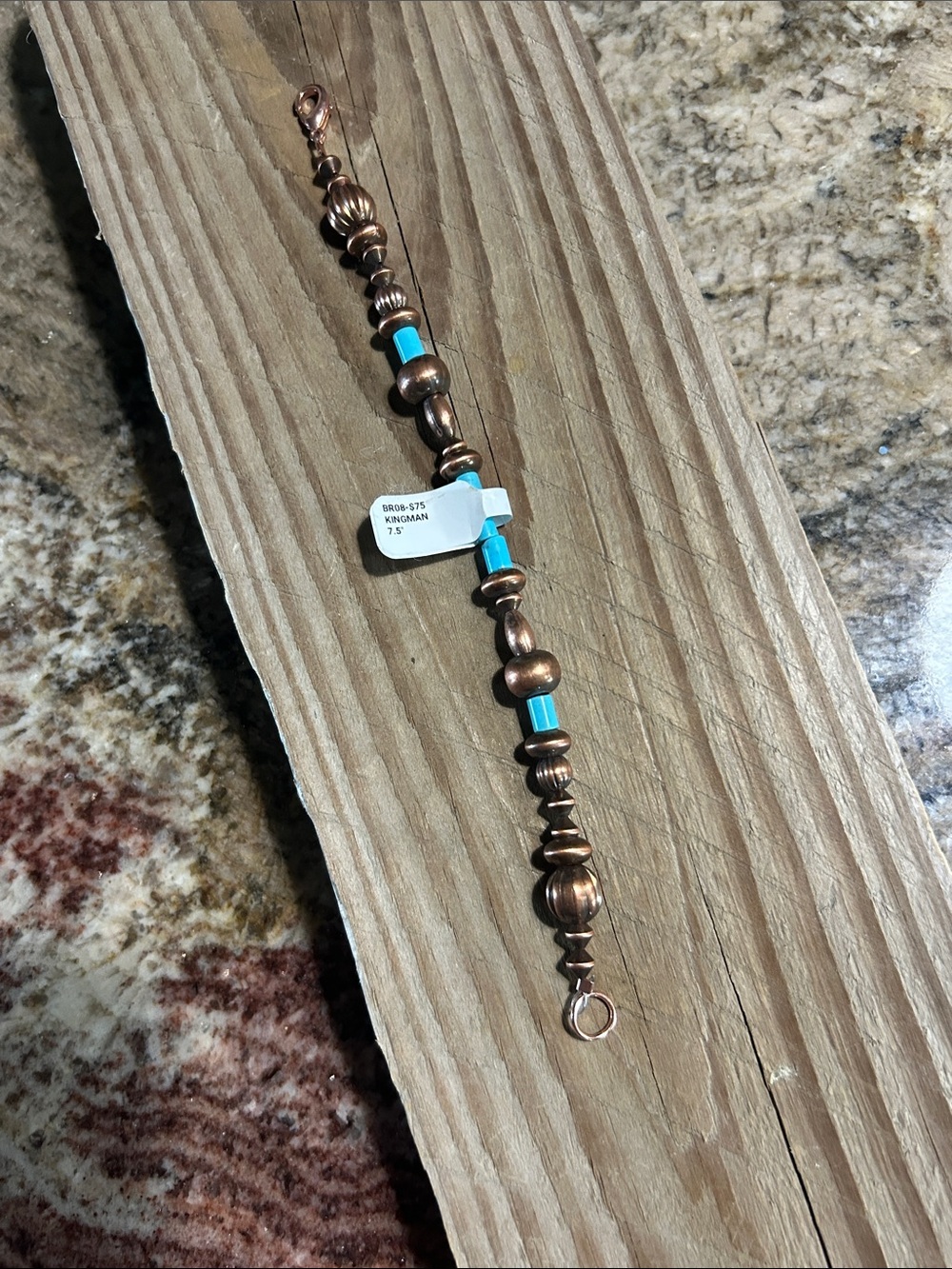 Turquoise and Copper Beaded Bracelet - Women Jewelry
